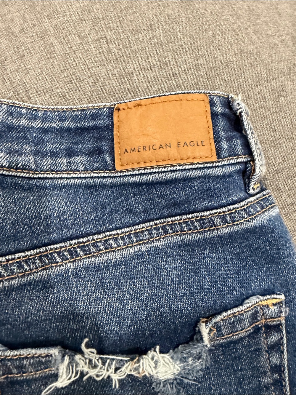 American Eagle Outfitters Distressed Medium Blue Boyfriend Jeans - Picture 8 of 9